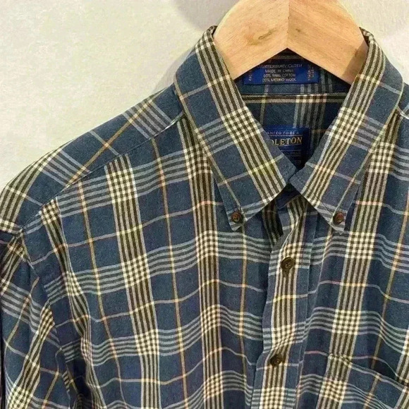 Pendleton Men’s Canterbury Cloth Pima Cotton Wool Blend Button Down Shirt Size M - Picture 3 of 6